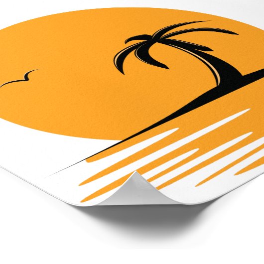 Beach Vibes Summer Retro Sunset Vacation Poster (Ecke)