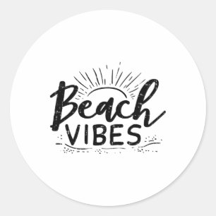 Beach Vibes Sun Relaxte Hola Strände Sommer Vacati Runder Aufkleber