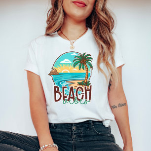 Beach Vibes Sunset - Tropical Palm Tree & Ocean T-Shirt