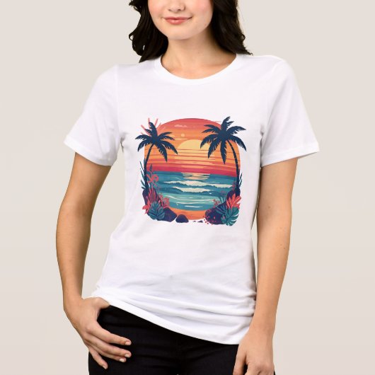Beach Vibes T - Shirt - Sommersonnenuntergang, Oze (Vorderseite)