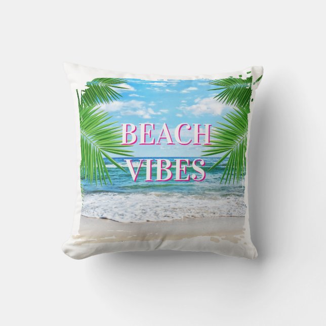 Beach Vibes Throw Kissen (Vorderseite)