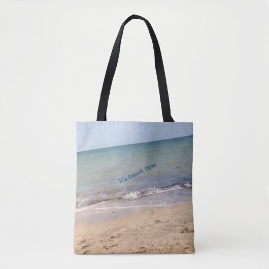 Beach Vibes Tote Bag - "It's Beach Time" & "Enjoy" Tasche (Vorderseite)