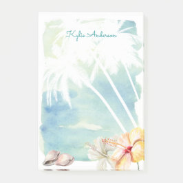 Beach Vibes Tropical Watercolor | PERSONALISIERT Post-it Klebezettel