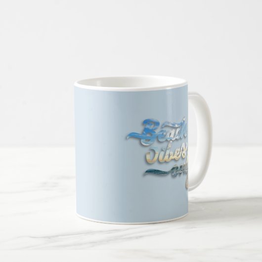 Beach Vibes Typografie Blue Kaffeetasse (VorderseiteRechts)