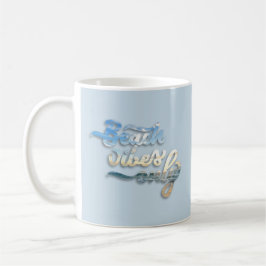 Beach Vibes Typografie Blue Kaffeetasse