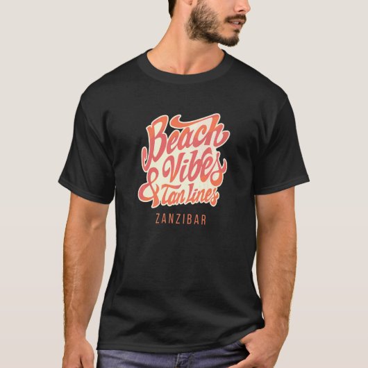 Beach Vibes und Tan Lines Sanzibar T-Shirt (Vorderseite)