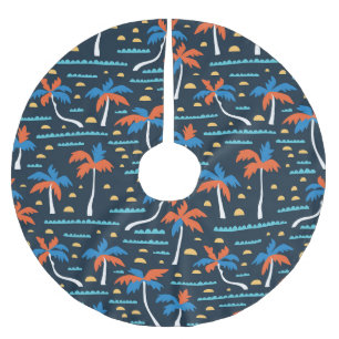 Beach Vibes: Vintage hawaiianische Eleganz. Polyester Weihnachtsbaumdecke