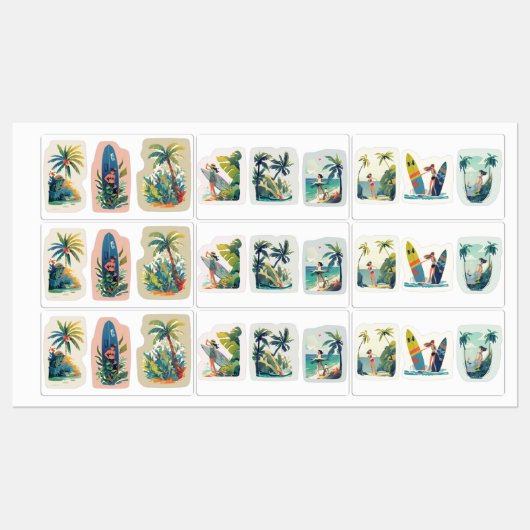 Beach Vibes Vinyl Stickers Etiketten (Blatt)