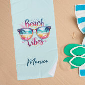 Beach vibes zitieren lustigen Namen Strandtuch