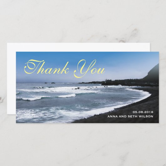 Beach View Vielen Dank Foto Card Dankeskarte (Vorne/Hinten)