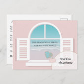 Beach View von der neuen Zuhause Änderung der Adre Ankündigungspostkarte (Vorne/Hinten)