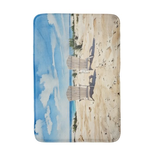 Beach Viewing Chairs Bath Mat Badematte (Vorderseite Vertikal)