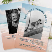 Beach Vintages Foto 80. Geburtstag Open House Einladung