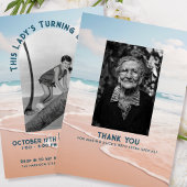 Beach Vintages Foto 80. Geburtstag Open House Einladung