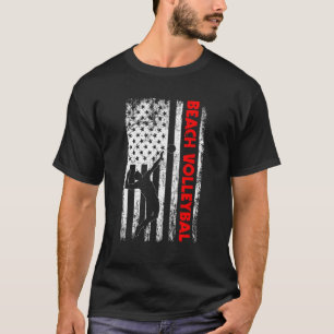 Beach Volleyball America Player Usa Flag T-Shirt