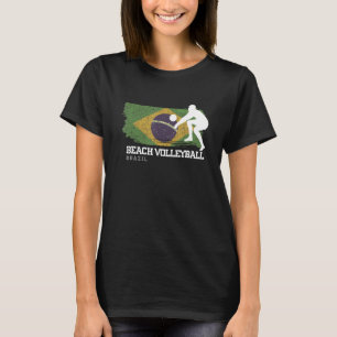 Beach Volleyball Brasilien Flag Liebe Volleyball P T-Shirt
