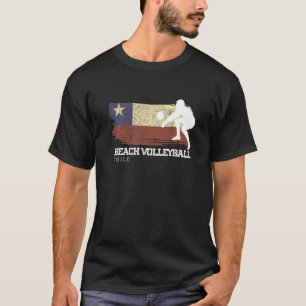 Beach Volleyball Chile Flag Liebe Volleyball Playe T-Shirt