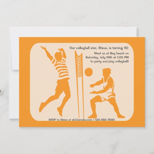 Beach Volleyball Einladung (Vorderseite)