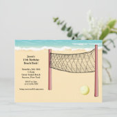 Beach Volleyball Einladung (Stehend Vorderseite)