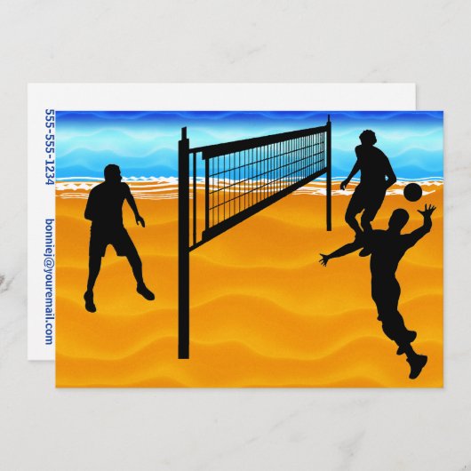 Beach Volleyball Einladung (Vorne/Hinten)