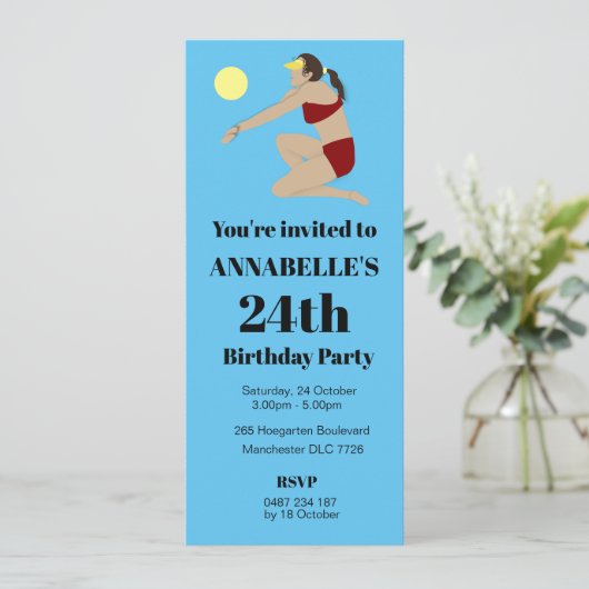 Beach Volleyball Einladung (Stehend Vorderseite)