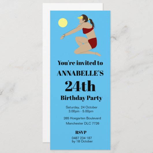 Beach Volleyball Einladung (Vorne/Hinten)