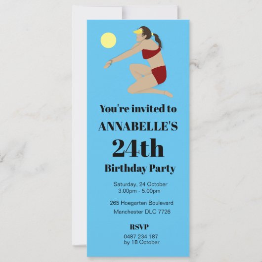 Beach Volleyball Einladung (Vorderseite)