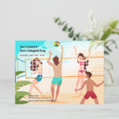 Beach Volleyball Einladung (Stehend Vorderseite)