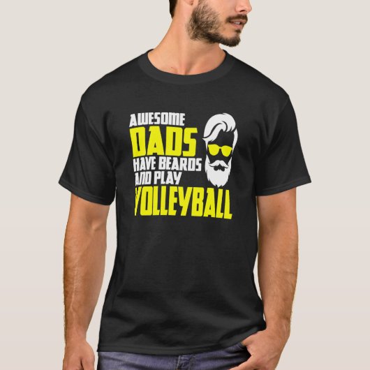 Beach Volleyball Father's Day Beard  Volleyball Pl T-Shirt (Vorderseite)