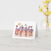 Beach Volleyball Flamingo Notecard Karte (Gelbe Blume)