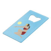 Beach Volleyball Geldbeutel Flaschenöffner (Rückseite Schrägansicht)