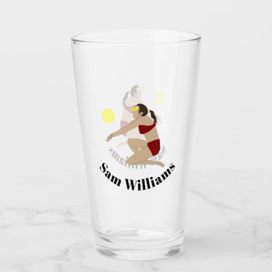 Beach Volleyball Glas (Vorderseite)