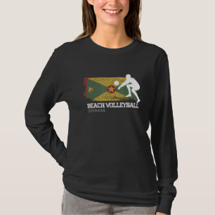 Beach Volleyball Grenada Flag Liebe Volleyball spi T-Shirt