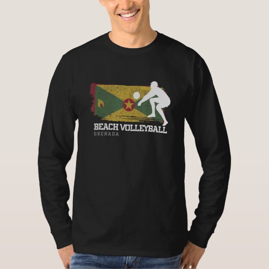 Beach Volleyball Grenada Flag Liebe Volleyball spi T-Shirt (Vorderseite)