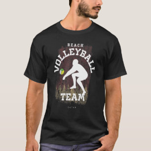 Beach Volleyball Katar Flag Liebe Volleyball Spiel T-Shirt