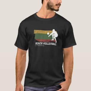 Beach Volleyball Litauen Flaggen Liebe Volleyball  T-Shirt