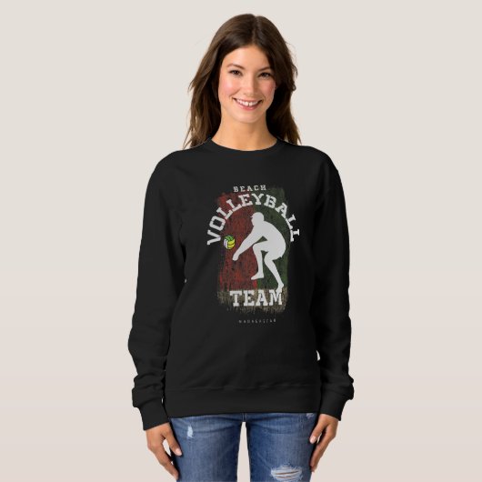 Beach Volleyball Madagaskar Flag Liebe Volleyball Sweatshirt (Vorne ganz)