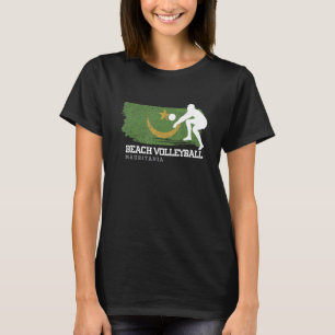 Beach Volleyball Mauretanien Flag Liebe Volleyball T-Shirt
