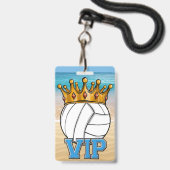 Beach Volleyball MVP Abzeichen Ausweis (Vorderseite mit Lanyard)
