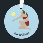 Beach Volleyball Ornament<br><div class="desc">Beachvolleyball-Design mit individualisierbarem Text.</div>