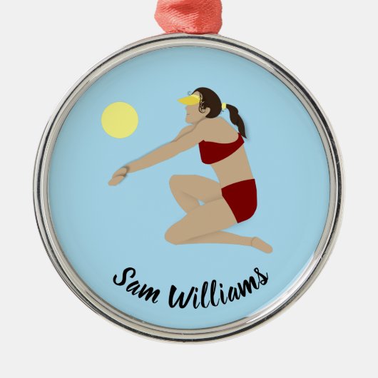 Beach Volleyball Ornament Aus Metall (Vorne)