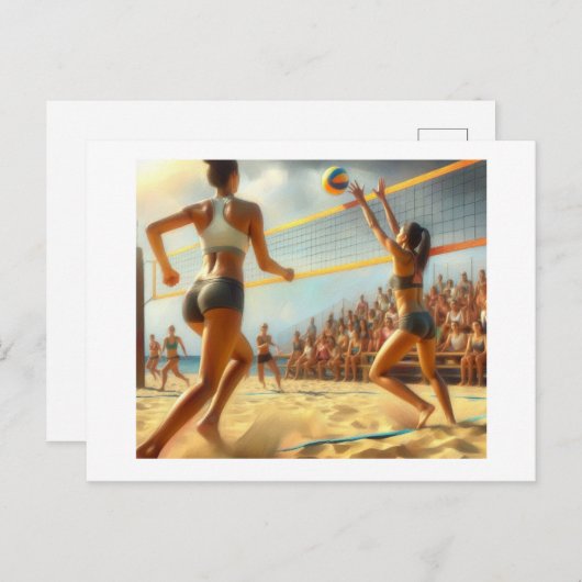Beach Volleyball, Postkarte (Vorne/Hinten)