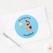 Beach Volleyball Runder Aufkleber (Umschlag)