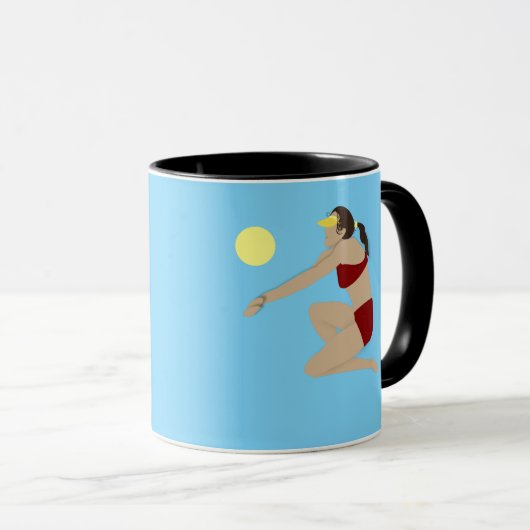 Beach Volleyball Tasse (VorderseiteRechts)