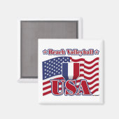 Beach Volleyball USA Magnet (Vorderseite/Rückseite)