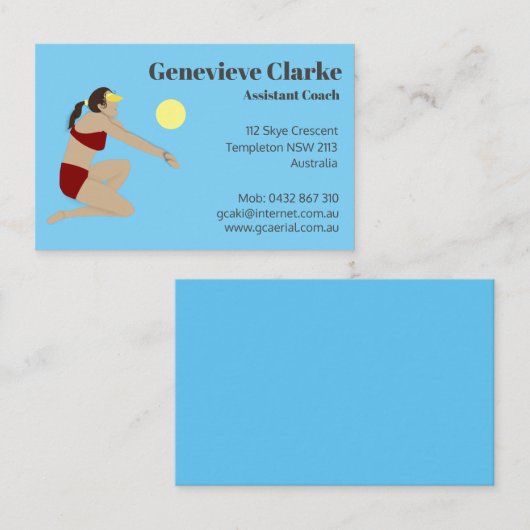 Beach Volleyball Visitenkarte (Vorne/Hinten)