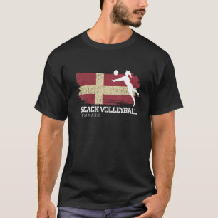 Beach Volleyball Womens Dänemark Flagge Volleyball T-Shirt