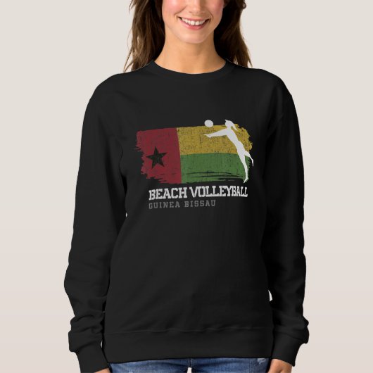 Beach Volleyball Womens Guinea Bissau Flag Volleyb Sweatshirt (Vorderseite)