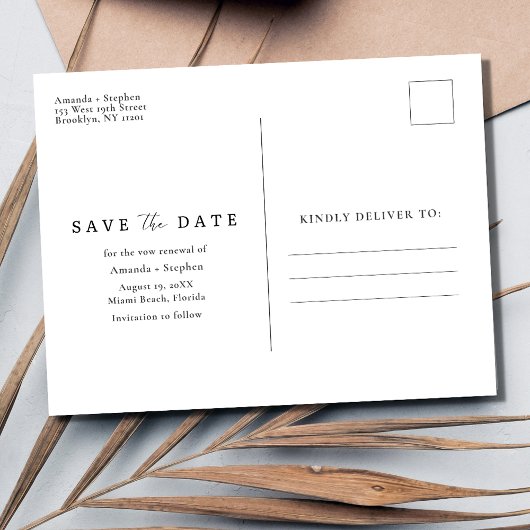 Beach Vow Renewal Save the Date Ankündigungspostkarte