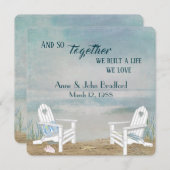 Beach Vow Renewal Wedding Einladung (Vorne/Hinten)